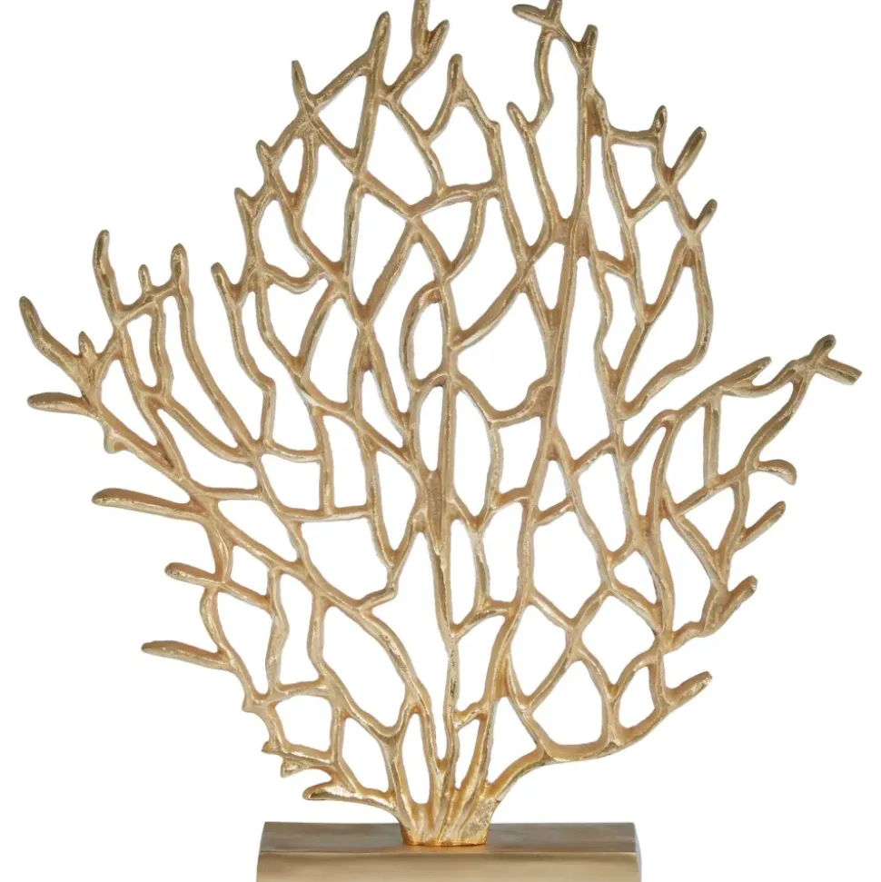 Euphoric Coral 40cm Gold Metal Indoor Sculpture