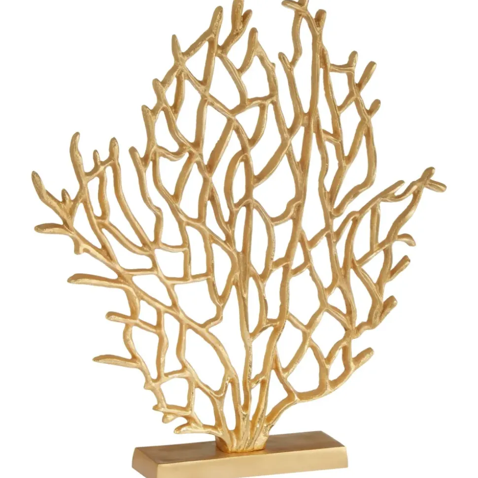 Euphoric Coral 40cm Gold Metal Indoor Sculpture