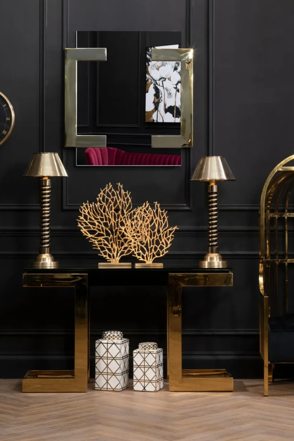 Euphoric Coral 40cm Gold Metal Indoor Sculpture