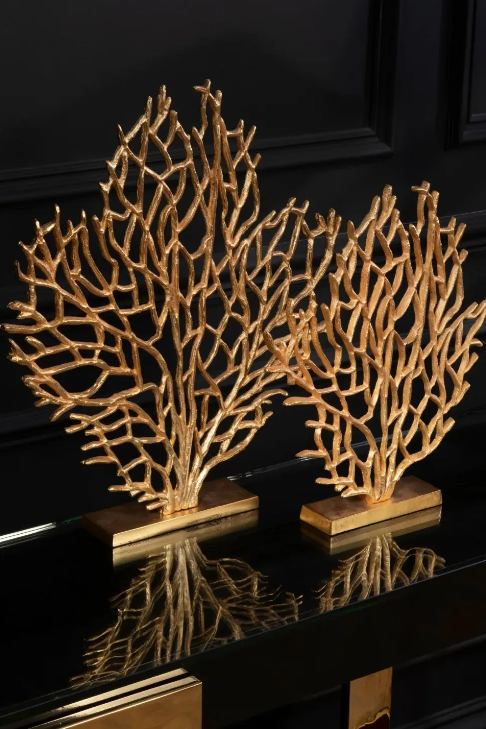 Euphoric Coral 54cm Gold Metal Indoor Sculpture