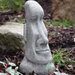 Female Easter Island Head Stone Garden Ornament