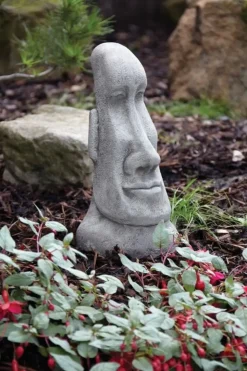Female Easter Island Head Stone Garden Ornament