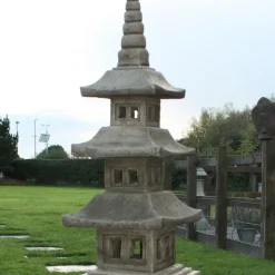 Five Piece Japanese Pagoda Lantern Stone Garden Ornament