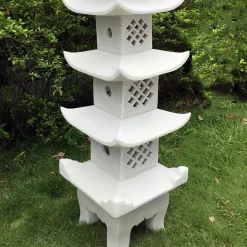 Five Tier Japanese Pagoda Lantern Marble Garden Ornament