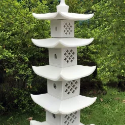 Five Tier Japanese Pagoda Lantern Marble Garden Ornament