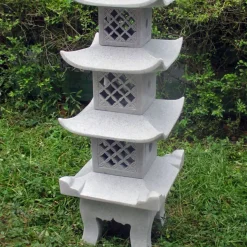 Five Tier Japanese Pagoda Lantern Granite Garden Ornament