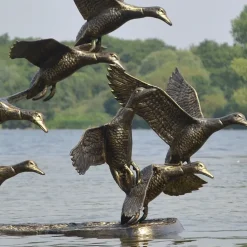 Flight of Ducks Life-Size Bronze Metal Garden Statue