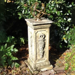 Floral Armillary Stone Garden Sundial