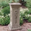 Floral Column Stone Garden Pedestal