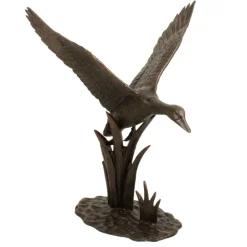Flying Duck Bronze Metal Garden Ornament
