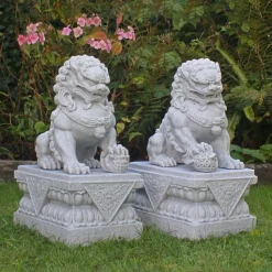 Foo Dogs 76cm Granite Chinese Garden Statues