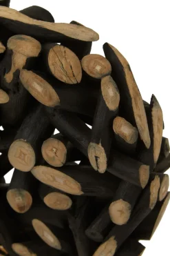 Forest Orb 35cm Black Wood Indoor Sculpture