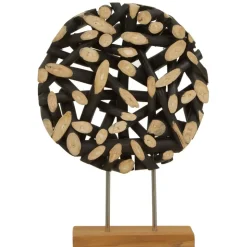 Forest Orb 50cm Black Wood Indoor Sculpture