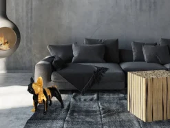 French Bulldog 40cm Black Resin Indoor Sculpture