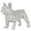 French Bulldog 38cm Silver Resin Indoor Sculpture