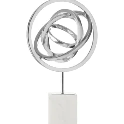 Galactic Sphere 43cm Silver Metal Indoor Sculpture