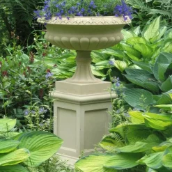 Georgian Tazza Stone Garden Planter on Pedestal