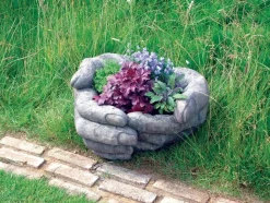 Giant Cupped Hands Stone Garden Planter