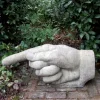 Giant Hand Pointing Left Stone Garden Statue