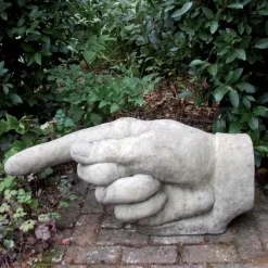 Giant Hand Pointing Left Stone Garden Statue