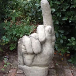 Giant Hand Pointing Up Stone Garden Statue