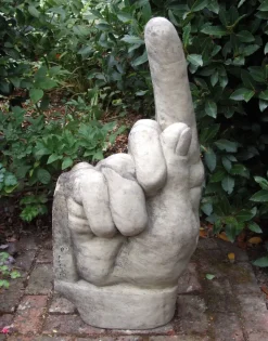 Giant Hand Pointing Up Stone Garden Statue