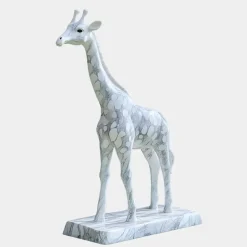 Gigantic Giraffe 350cm White Marble Garden Statue v4