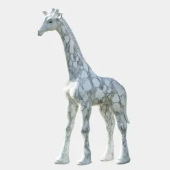 Gigantic Giraffe 350cm White Marble Garden Statue v1