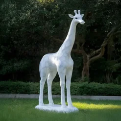 Gigantic Giraffe 350cm White Marble Garden Statue v2