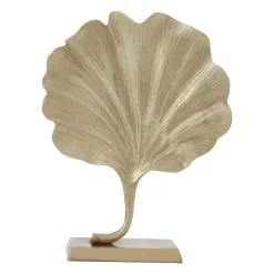 Ginkgo Leaf 28cm Gold Metal Indoor Sculpture