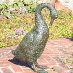 Goose 55cm Bronze Metal Garden Ornament