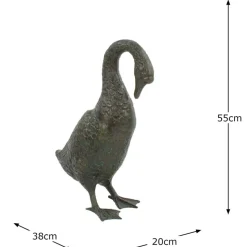 Goose 55cm Bronze Metal Garden Ornament