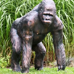Gorilla Life-Size Bronze Metal Garden Statue