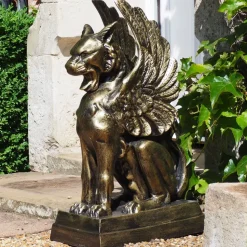 Gothic Griffin Bronze Metal Garden Statue