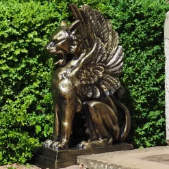 Gothic Griffin Bronze Metal Garden Statue