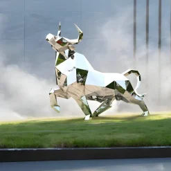 Grand Bull 200cm Geometric Metal Garden Sculpture