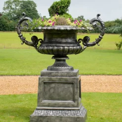 Grand Cheshire Urn Bronze Metal Garden Planter