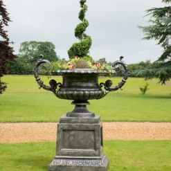 Grand Cheshire Urn Bronze Metal Garden Planter