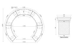 Grand Curved Modern Stone Garden Bench