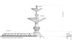 Grand Double Tier 4m Emerald Marble Stone Water Fountain Feature
