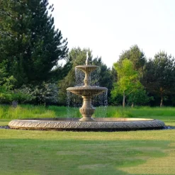 Grand Double Tier 4m Sandstone Stone Water Fountain Feature