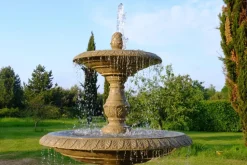 Grand Double Tier 4m Sandstone Stone Water Fountain Feature