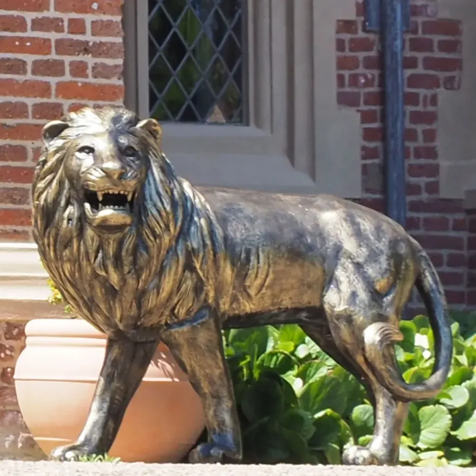 Grand Lions Bronze Metal Garden Statues