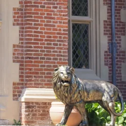 Grand Lions Bronze Metal Garden Statues