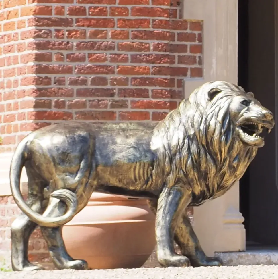 Grand Lions Bronze Metal Garden Statues