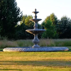 Grand Triple Tier 4m Emerald Marble Stone Water Fountain Feature