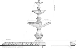 Grand Triple Tier 4m Emerald Marble Stone Water Fountain Feature