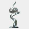 Gravity Sphere 92cm Silver Metal Indoor Sculpture