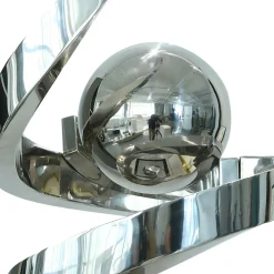 Gravity Sphere 92cm Silver Metal Indoor Sculpture