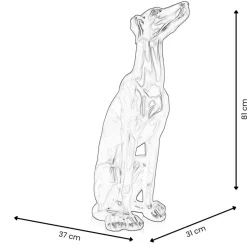 Guardian Greyhound 81cm Anthracite Resin Indoor Sculpture